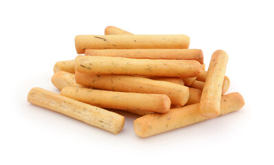 Bread sticks isolated on white.
