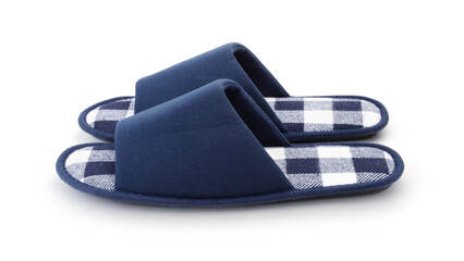 Textile slippers isolated on white.