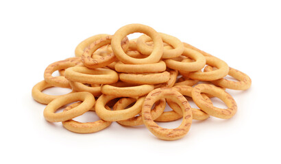 Bread rings isolated on white.