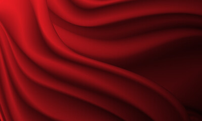 Abstract red fabric wave curve background texture vector