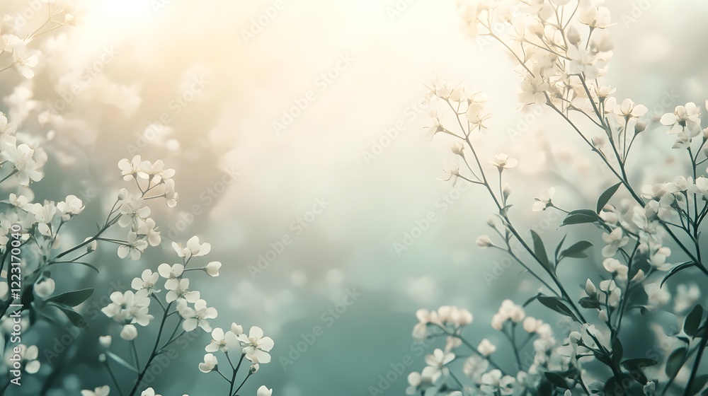 Poster a modern calm background featuring a soft serene palette of neutral gradients and a delicate harmoni