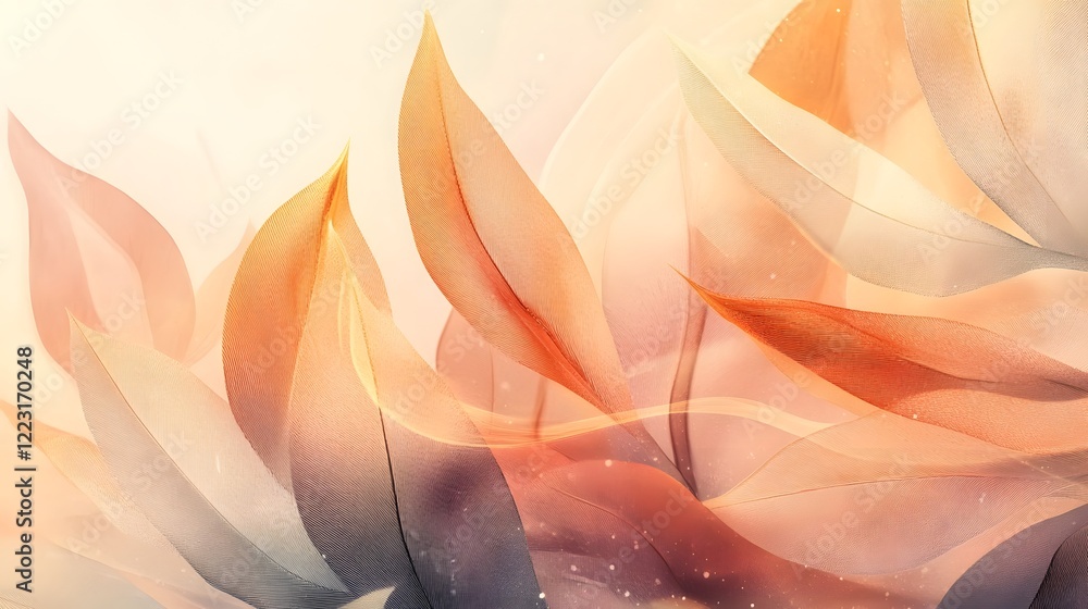 Poster mesmerizing abstract art with gentle gradient patterns and harmonious light tones showcasing a moder
