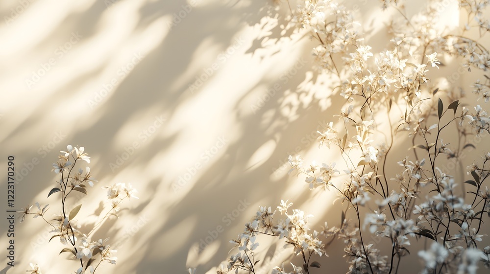 Aufkleber gentle serene shadows and light patterns with neutral gradients creating a soothing and harmonious m