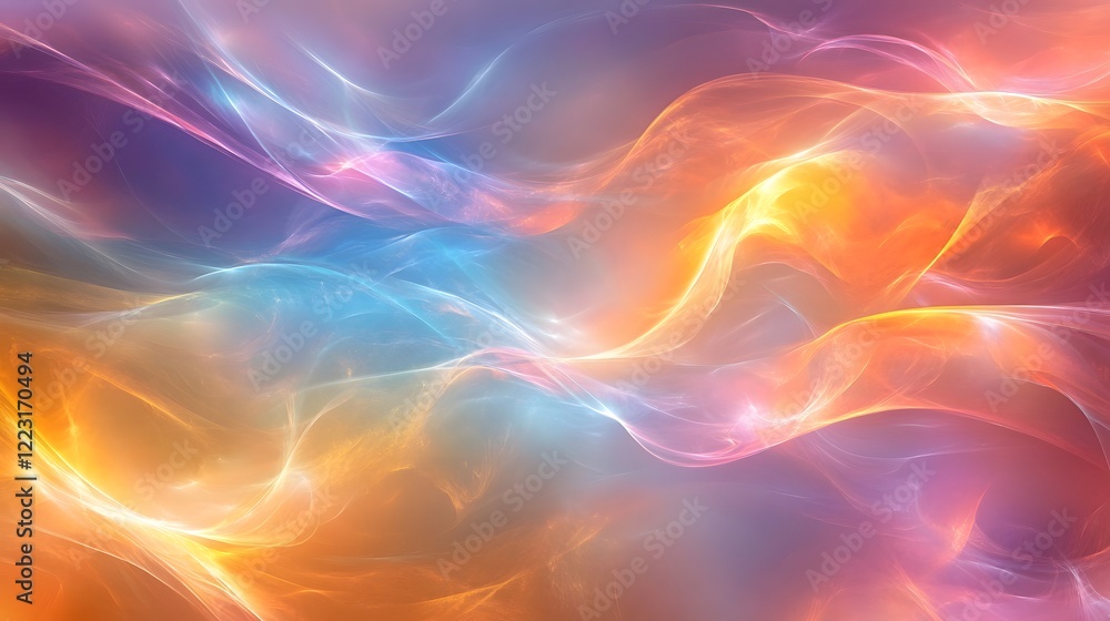 Aufkleber captivating refraction background with shimmering ethereal layers and vibrant charm this digital art