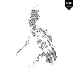 Abstract image Philippines map from point Black on a white background. Vector illustration eps 10.	
