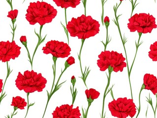 Obraz premium red carnations Pattern 