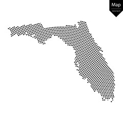 Abstract image Florida map from point Black on a white background. Vector illustration eps 10.