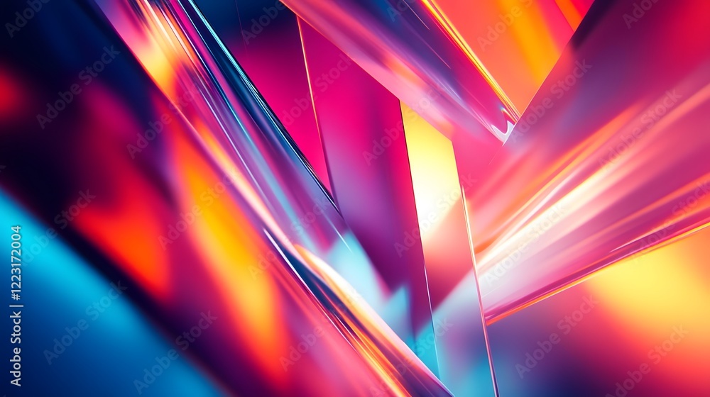 Poster aesthetic colorful gradient lightspeed rays in futuristic abstract composition smooth bright pattern