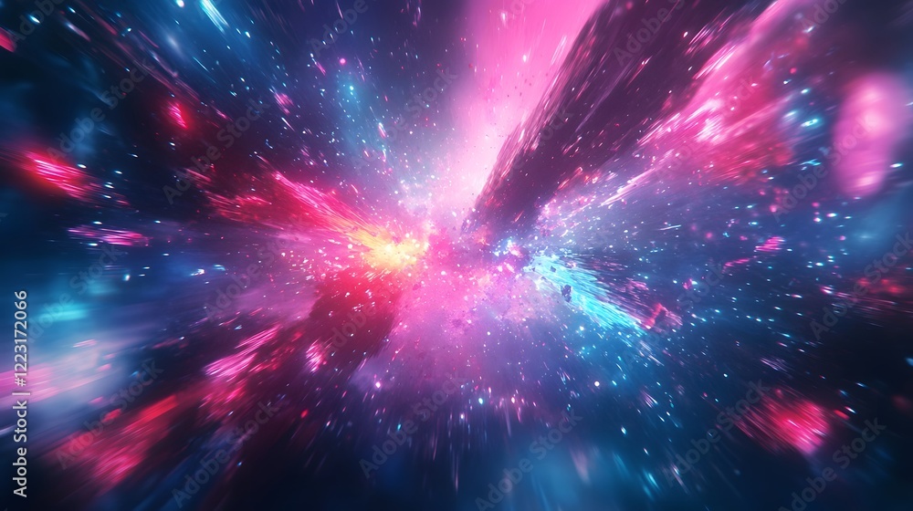 Poster captivating abstract image featuring dynamic colorful lightspeed rays and smooth fluid gradients tha