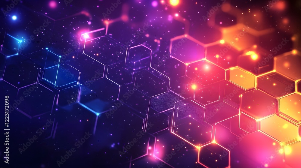 Aufkleber vibrant abstract background with futuristic digital patterns glowing luminous gradients and a shimme