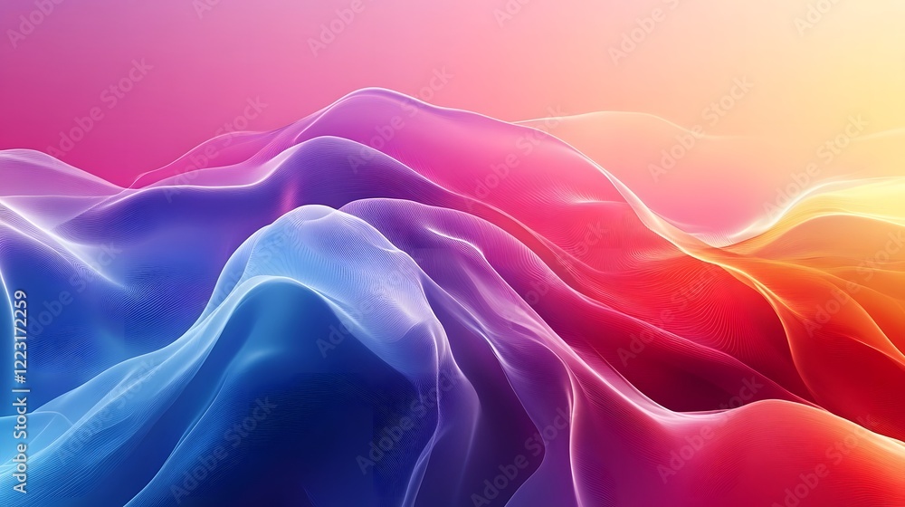 Poster mesmerizing and visually striking futuristic artwork featuring a captivating blend of vibrant gradie