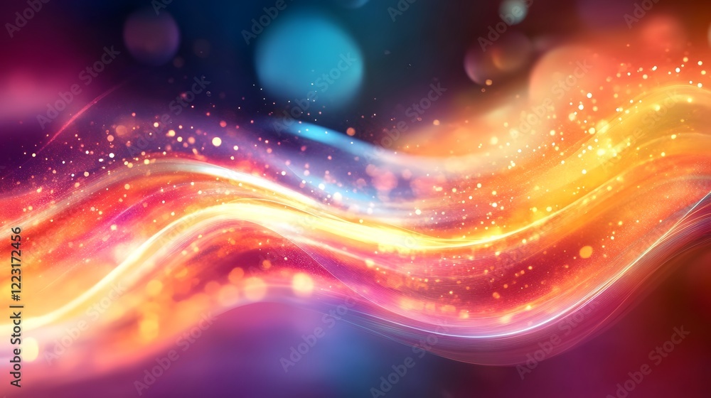 Poster captivating abstract motion background with vibrant luminous gradients bold shimmering tones and a f