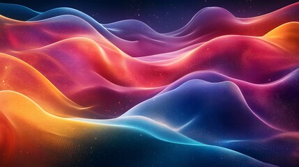 Obraz premium Mesmerizing abstract design featuring vibrant colorful lightspeed rays set against a backdrop of smooth ethereal gradients in a futuristic dreamlike landscape