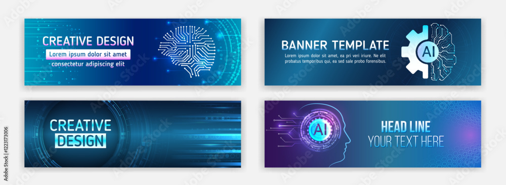 Aufkleber data protection, internet communication, science, big data, cover design set. sci-fi vector sample c
