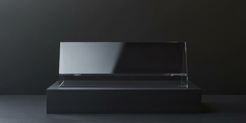 Minimalist display case ideal for showcasing awards or collectibles. Suitable for commercial use in retail, exhibitions, or online stores.