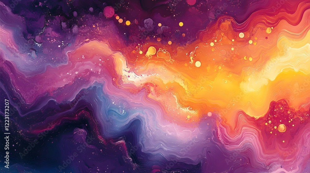 Poster mesmerizing fluid gradient patterns featuring a kaleidoscope of shimmering colorful and ethereal ton