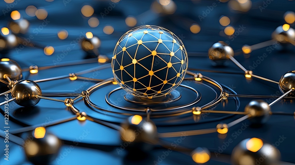 Poster exploring quantum networking technologies a visual representation of connectivity digital space 3d r