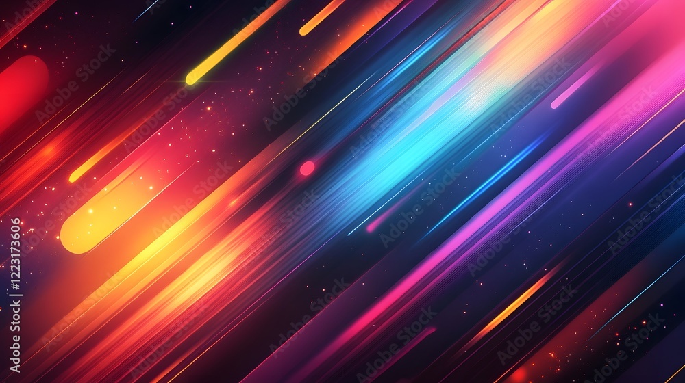 Aufkleber vibrant futuristic lightspeed rays with smooth gradient transitions and creative digital aesthetic t