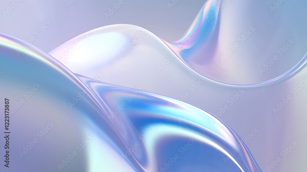 Poster abstract iridescent fluid background for business use with smooth holographic wave design