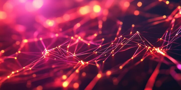 Abstract representation of interconnected lines and glowing nodes, suitable for technology, digital art, and futuristic themes.
