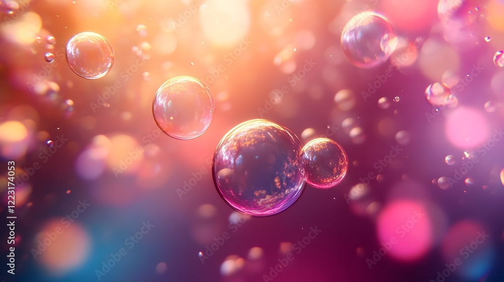 Aufkleber mesmerizing gradient spheres vibrant digital art with soft shimmering aesthetics featuring playful g
