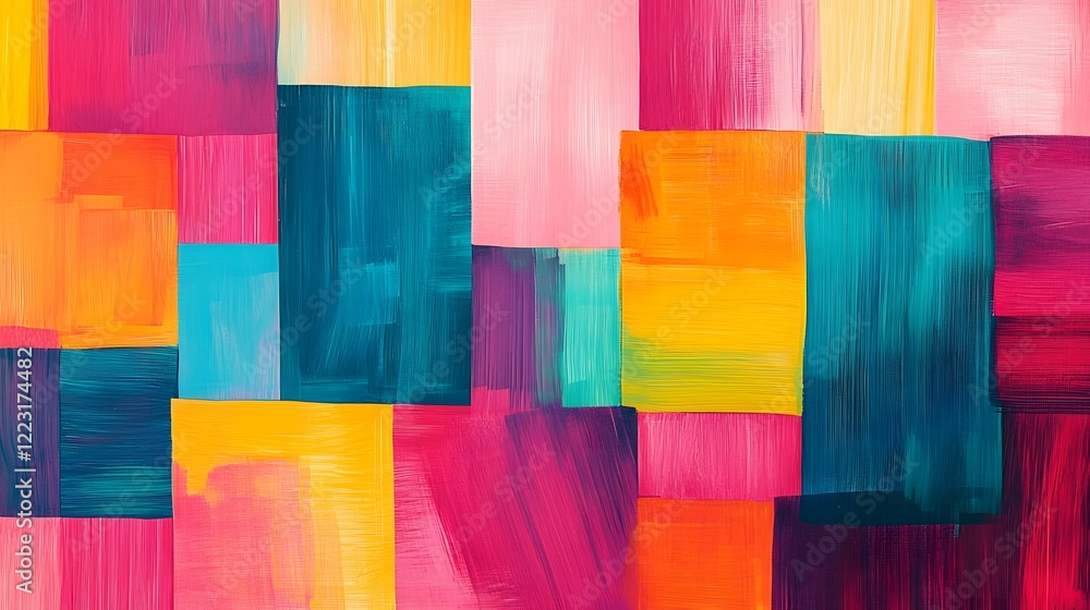 Poster playful and festive abstract patterns blending bright cheerful tones shimmering gradients and a fun 
