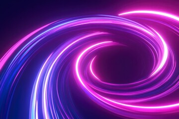 Colorful Abstract Swirl of Light with Vibrant Neon Highlights