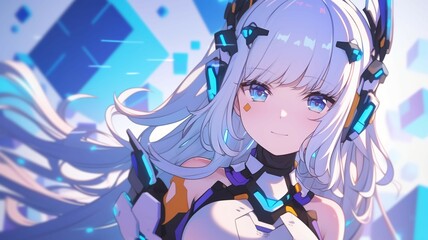 アニメ調のアンドロイド美少女