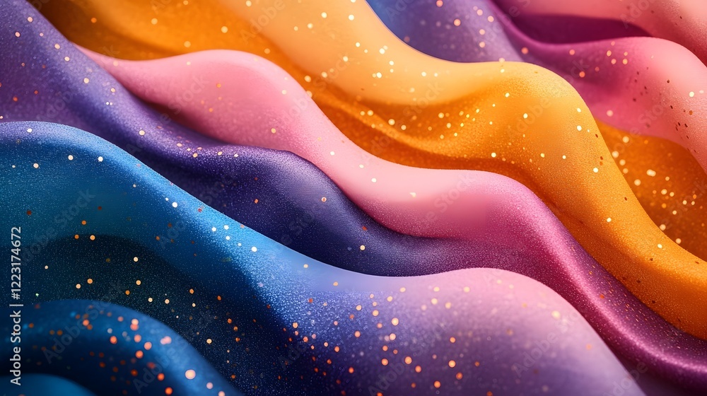 Poster shimmering and festive abstract colorful gradient patterns featuring cheerful bright colors playful 