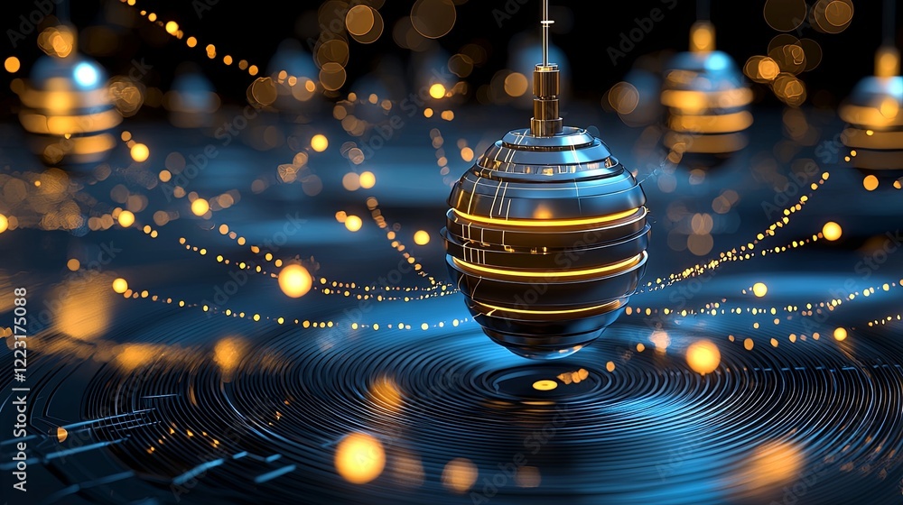 Poster dynamic light reflections abstract space digital art futuristic environment close-up viewpoint techn