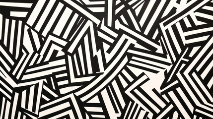 Abstract black and white pattern with intersecting lines creating a dynamic visual texture.