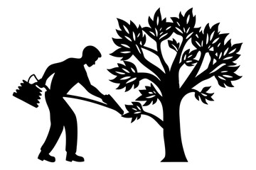 Tree Surgeon SVG & Vector Files – Working Silhouette, EPS, PNG, AI, PSD Formats for Print & Design
