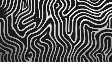 Naklejka premium Abstract black and white wavy lines creating a dynamic pattern.