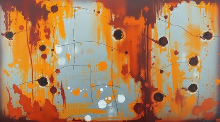 Abstract Art with Bold Colors and Unique Patterns on Canvas