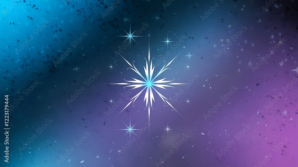 Poster elegant snowflake design with a gradient background for business usage and presentation