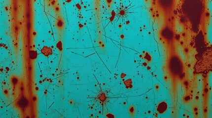 Abstract Rusty Texture on Vibrant Teal Background for Artistic Use