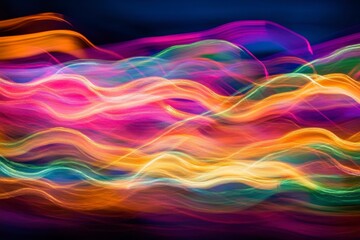 Obraz premium Colorful Abstract Light Trails in Motion with Vibrant Swirls