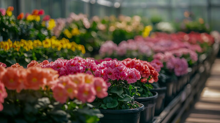 Fototapeta premium Horticulture is embracing biotechnology and nature tech to enhance flower growth, combining traditional farming methods with modern digital tools
