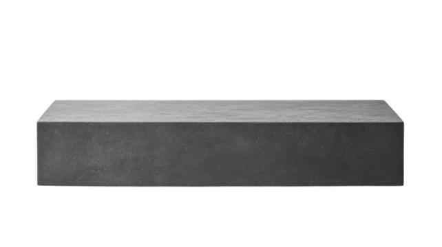 Sleek modern concrete table showcases minimalist design in a bright, contemporary space