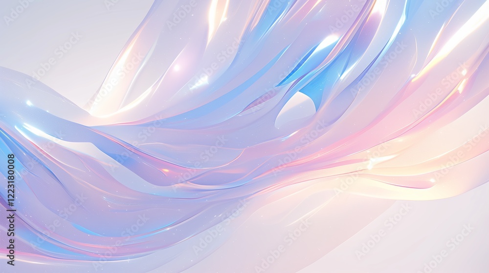Poster holographic waves creating soft textured background