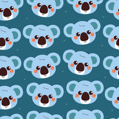 seamless pattern cute cartoon koala. cute animal drawing for wallpaper, background