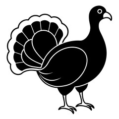 Cute Silhouette of a Turkey line art vector cartoon illustration
