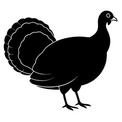 Cute Silhouette of a Turkey line art vector cartoon illustration
