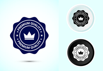 premium quality badge icon design illustration. premium quality label stamp design concept