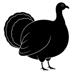 Cute Silhouette of a Turkey line art vector cartoon illustration
