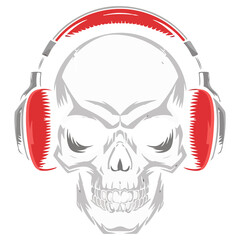 Skull with Headphones PNG – Cool Music Lover Skeleton Vector Art for Rock, DJ, EDM, Album Cover, Tattoo, or T-Shirt Design