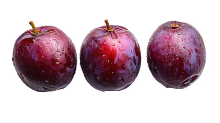 Fototapeta premium fresh plums isolated on white background