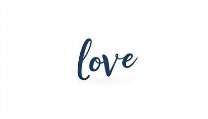 Elegant handwritten script of the word 'love' on a clean white background, ideal for romantic themes