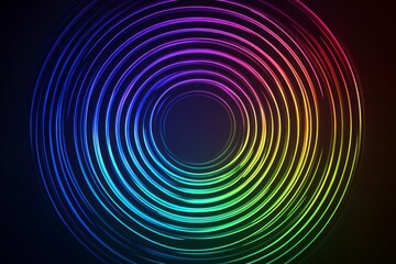 Obraz premium Vibrant Circular Wave Pattern with Colorful Light Effects