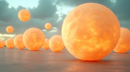 Glowing orbs of light scattered across a luxurious deep blue gradient background.